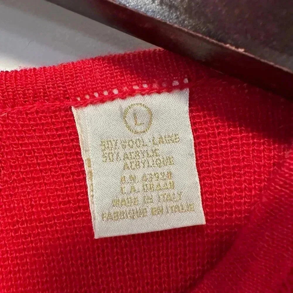 VINTAGE Women's John Henry Editions Sweater L, Red & Gold, Embroidery - Picture 16 of 16